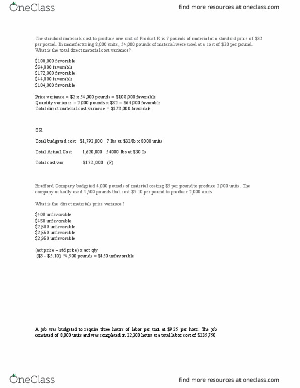 ACCT 203 Lecture 17: Example of Price and Quantity variances thumbnail