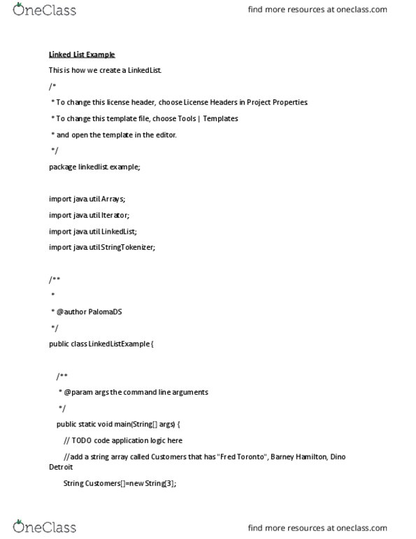 PROG24178 Lecture Notes - Lecture 23: Linked List, Iterator, Lexical Analysis thumbnail