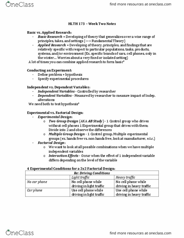 HLTH173 Lecture Notes - Lecture 3: Type I And Type Ii Errors, Car Phone, Iterative Design thumbnail