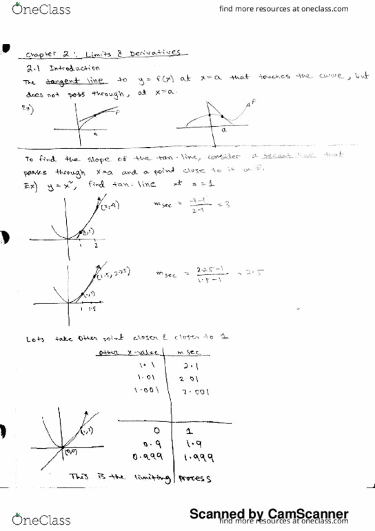 MAC 2311C Lecture 3: MAC 2311, Lecture 3 (2.1 Limits & Derivatives) thumbnail