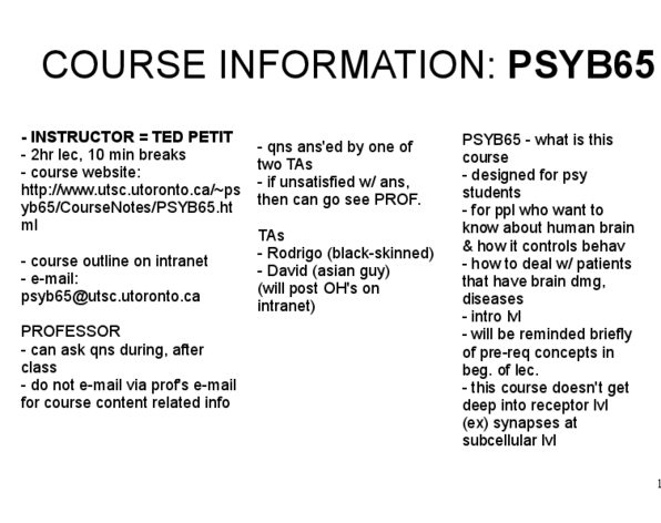 PSYB65H3 Lecture Notes - Foramen Magnum, Informa, Brainstem thumbnail