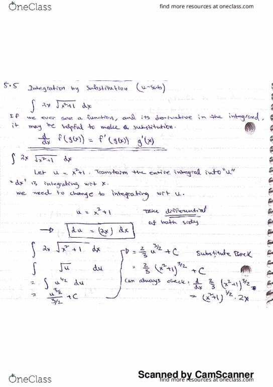 MAC 2311C Lecture 29: MAC 2311, Lecture 29 (5.5 U-substitution) Part 1 thumbnail