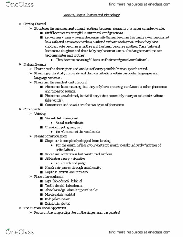 ANTHRO 2D Lecture Notes - Lecture 3: Phoneme, Epiglottis thumbnail