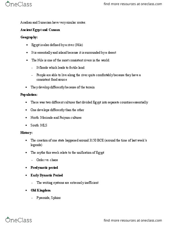 HI131 Lecture Notes - Lecture 3: First Intermediate Period Of Egypt, Second Intermediate Period Of Egypt, Olive Oil thumbnail