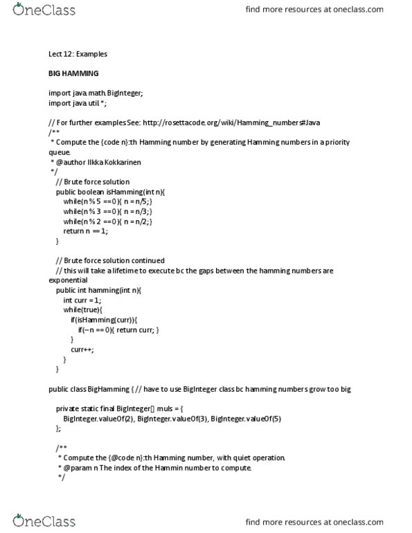 CPS 109 Lecture Notes - Lecture 12: Regular Number, Edward Fredkin, Priority Queue thumbnail