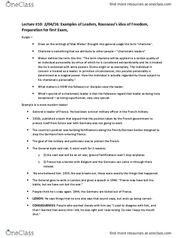 POL SCI 6C Lecture Notes - Lecture 10: Positive Liberty, Civil Society, Negative Liberty thumbnail