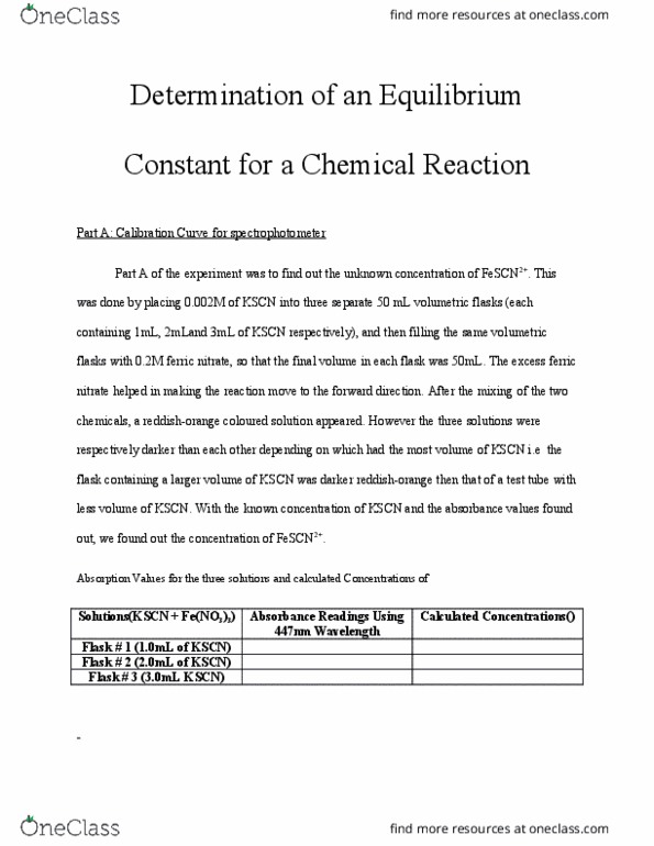 PHYSICS 1E03 Chapter Notes - Chapter 4: Potassium Thiocyanate, Equilibrium Constant, Spectrophotometry thumbnail