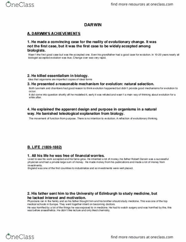 BIOL 400 Lecture Notes - Lecture 13: Robert Jameson, Carnivorous Plant, Chagas Disease thumbnail