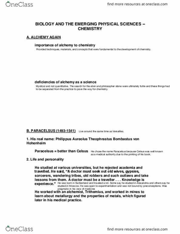 BIOL 400 Lecture Notes - Lecture 9: Jan Baptist Van Helmont, Franciscus Mercurius Van Helmont, Nicholas Culpeper thumbnail