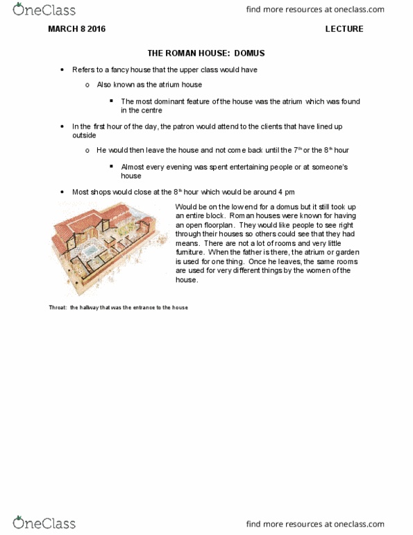 Classical Studies 1000 Lecture Notes - Lecture 18: Sallust, Peristyle, Pompeian Styles thumbnail