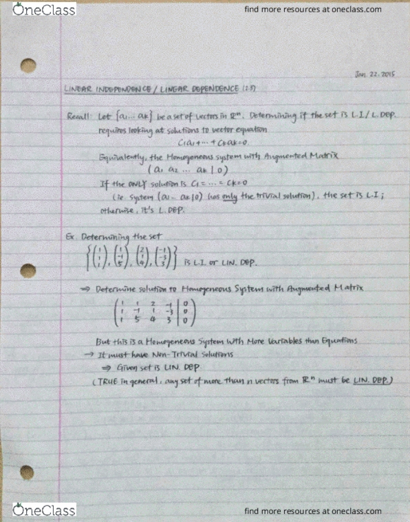 MAT223H1 Lecture Notes - Lecture 6: Row Echelon Form, Lincoln Near-Earth Asteroid Research, Units Of Paper Quantity thumbnail