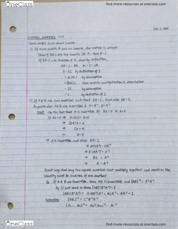 MAT223H1 Lecture Notes - Lecture 10: Linear Map, If And Only If, Scalar Multiplication thumbnail