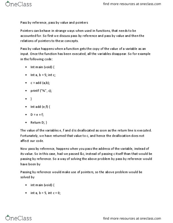 CPSC 259 Chapter 3.1: Pass by reference and value thumbnail