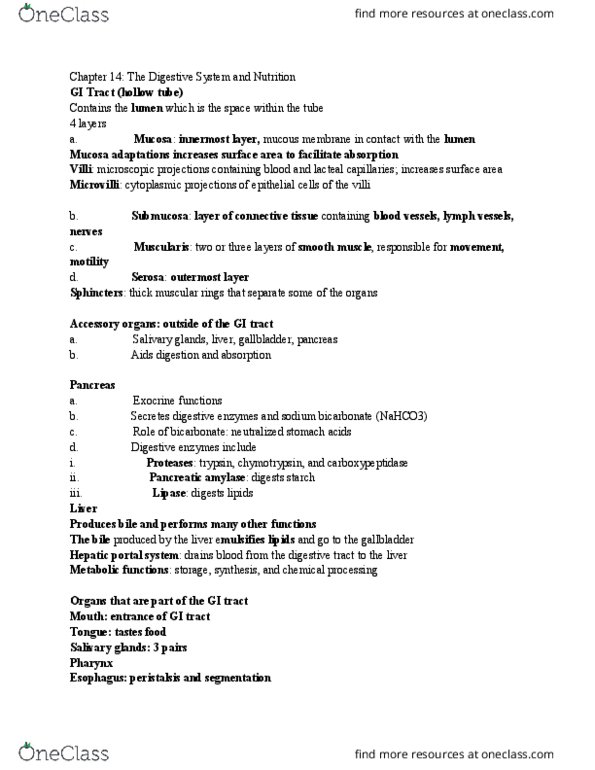 BIOL 103 Chapter Notes - Chapter 14: Binge Eating, Cholecystokinin, Energy Economics thumbnail