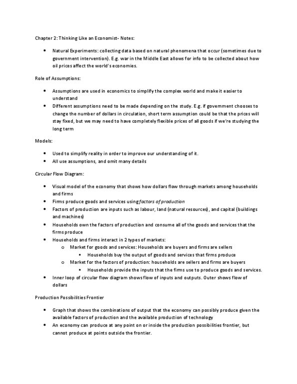 ECON 1BB3 Chapter Notes - Chapter 2: Opportunity Cost, Normative Economics thumbnail