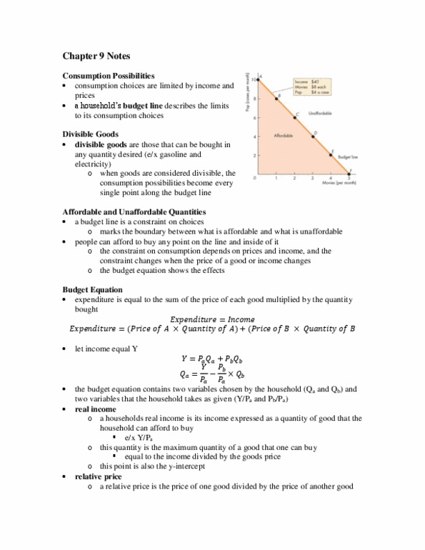 Economics 1021A/B Lecture Notes - Indifference Curve, Opportunity Cost, Divisor thumbnail