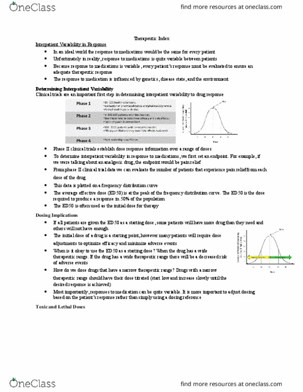 Pharmacology 2060A/B Lecture Notes - Lecture 9: Rosuvastatin, Qt Interval, Bioavailability thumbnail