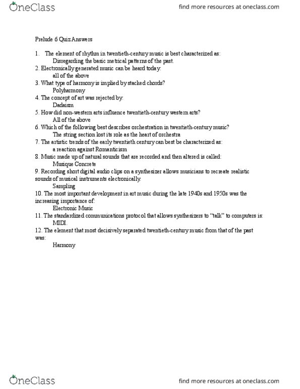 MUSI 1107 Lecture Notes - Lecture 7: Duple And Quadruple Metre, Ragtime, Scat Singing thumbnail