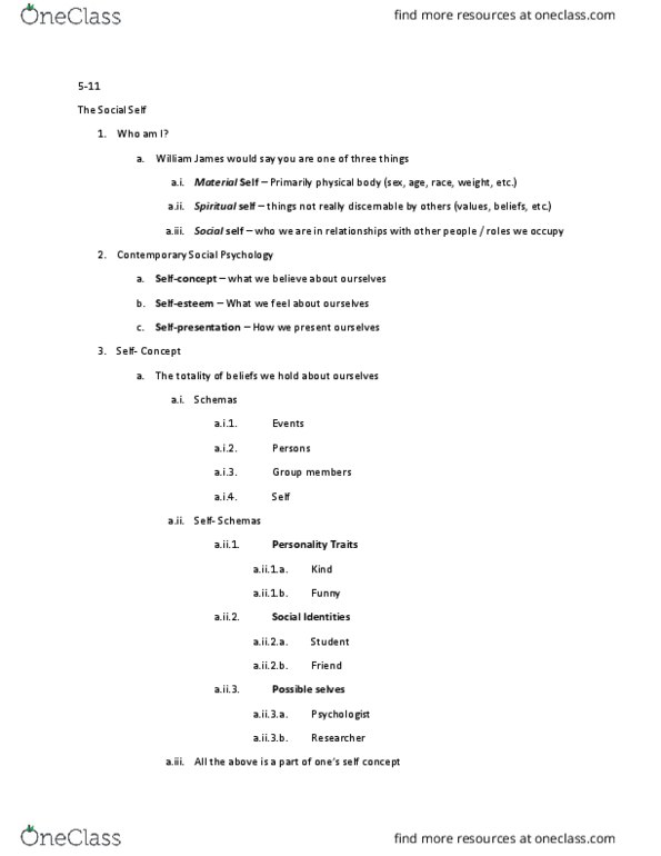 PSY-P 304 Lecture Notes - Lecture 2: Social Comparison Theory, Egocentric Bias, Psych thumbnail