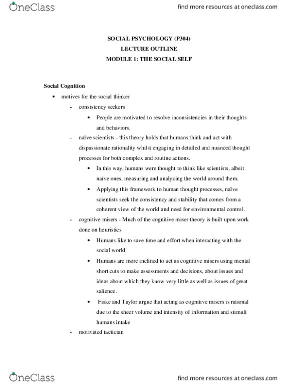 PSY-P 304 Lecture Notes - Lecture 11: Lie Detection, Extraversion And Introversion, Cognitive Miser thumbnail