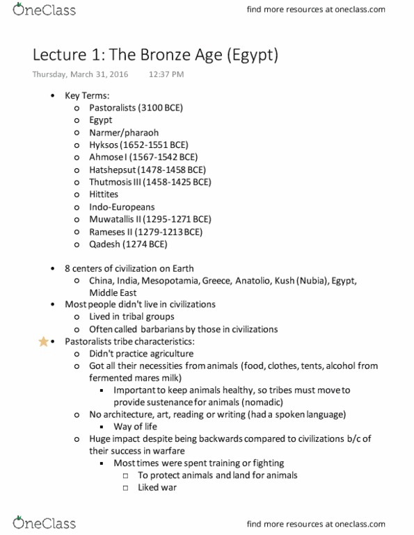 HIST 010 Lecture 1: The Bronze Age thumbnail