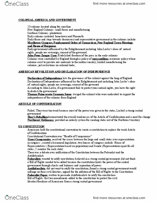 HIST-UA 1 Chapter Notes - Chapter 1-2: Income Tax, Due Process, Direct Election thumbnail