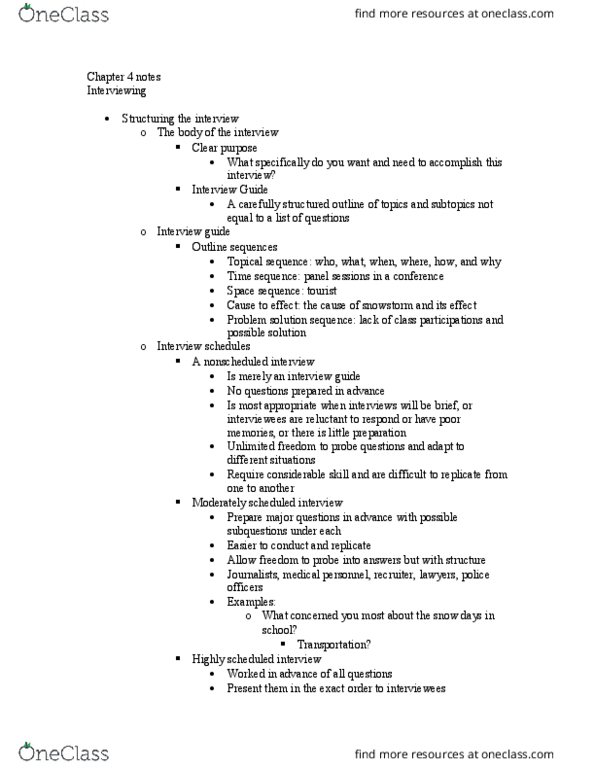 COMS 2040 Lecture 4: Chapter 4 notes interviewing thumbnail