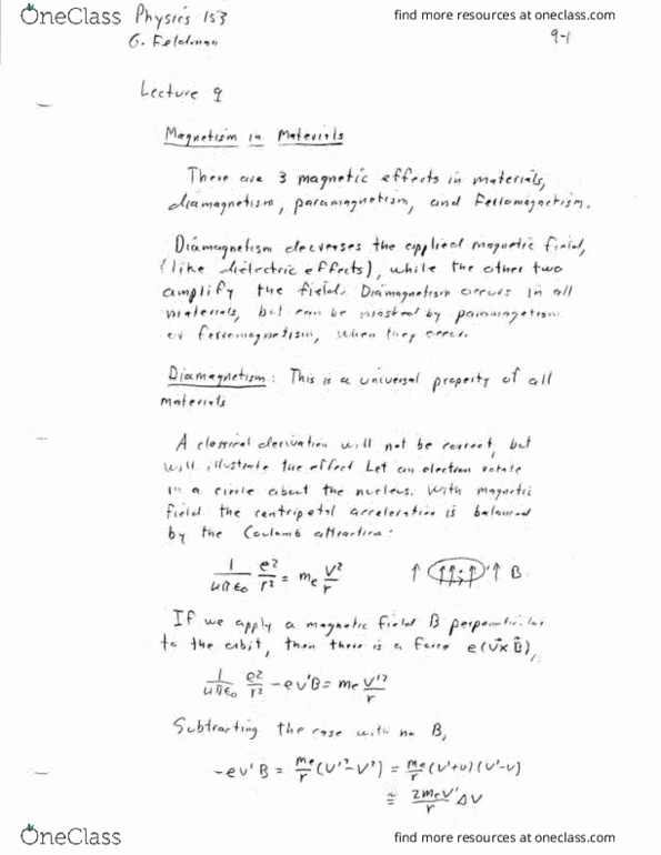 PHYSICS 153 Lecture Notes - Lecture 9: Ampm, Permittivity, Boldklubben Frem thumbnail