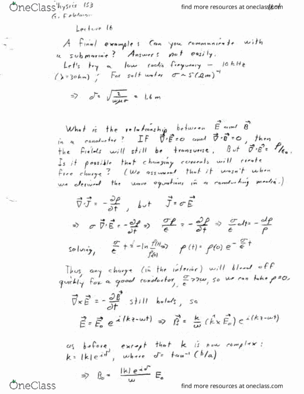 Class Notes for Physics at Harvard University