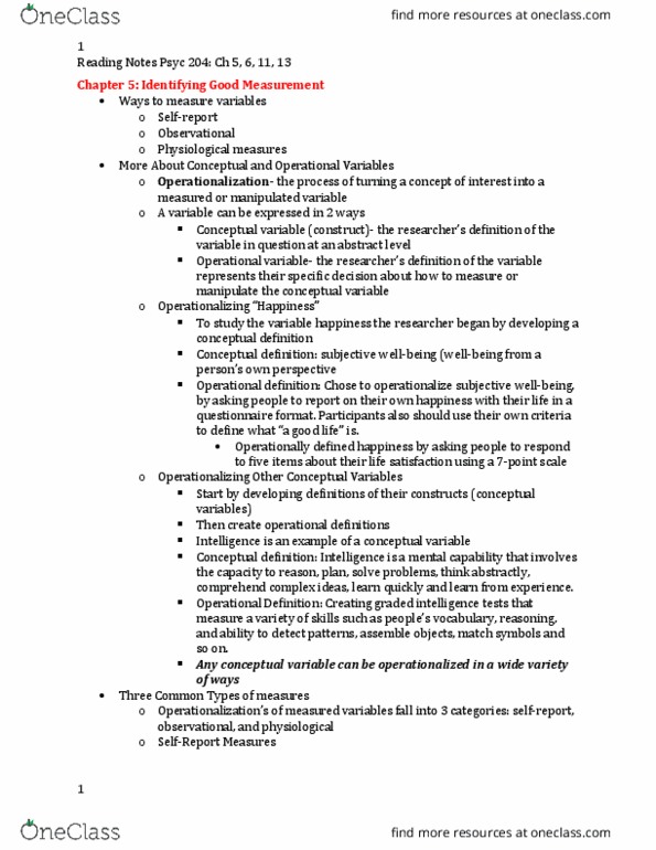 PSYC 204 Chapter Notes - Chapter 5,6,11,13: Random Number Table, Cluster Sampling, Agreeableness thumbnail