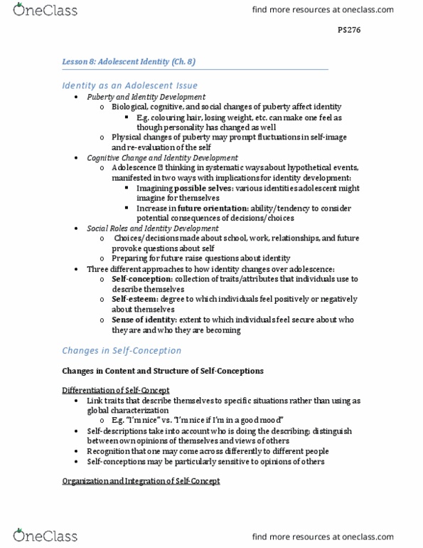 PS276 Chapter Notes - Chapter 8: Online Analytical Processing, Biculturalism, Impression Management thumbnail