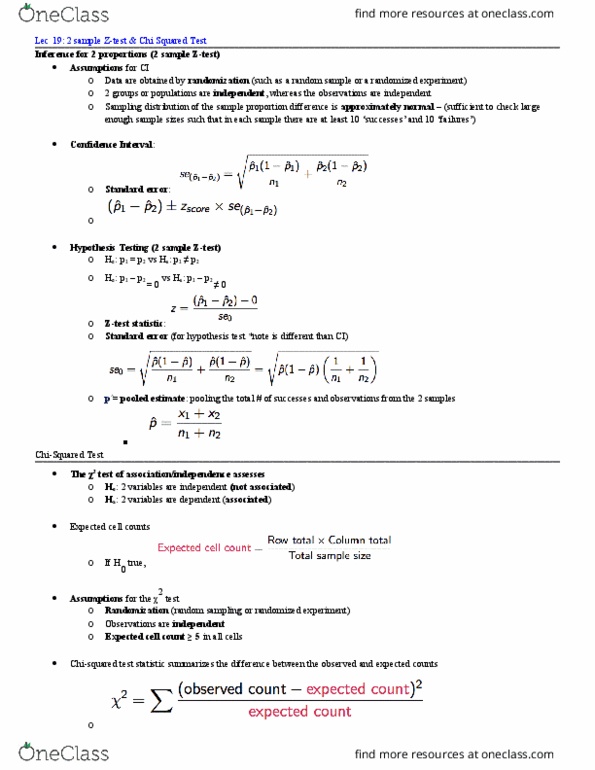 QTM 100 Lecture Notes - Lecture 19: Contingency Table, Randomized Experiment, Normal Distribution thumbnail