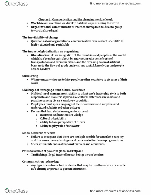 SPCOM227 Chapter Notes - Chapter 1: Parental Leave, Identity Theft, Organizational Communication thumbnail