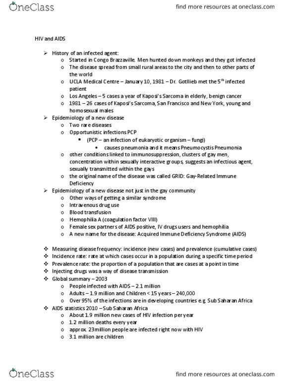 NATS 1670 Lecture Notes - Lecture 3: Antigen, Cervix, Recombinant Dna thumbnail