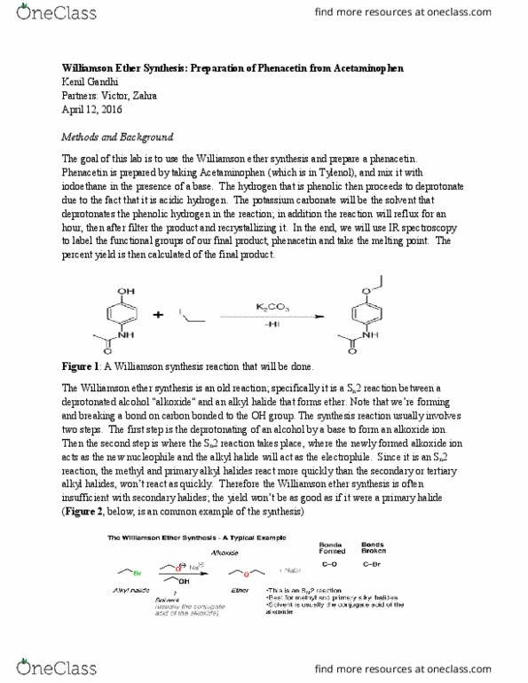 CHEM 233 Lecture Notes - Lecture 8: Hydrogen Bond, Tylenol (Brand), Wavenumber thumbnail