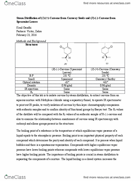 CHEM 233 Lecture Notes - Lecture 2: Watch Glass, Stereochemistry, Hexane thumbnail