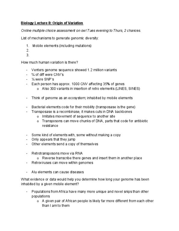 Biology 1001A Lecture Notes - Transposase, Antimicrobial Resistance, Enol thumbnail