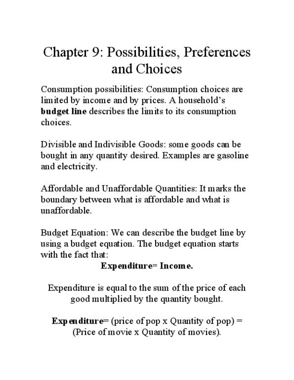 ECON 1000 Lecture Notes - Indifference Curve, Divisor, Substitute Good thumbnail