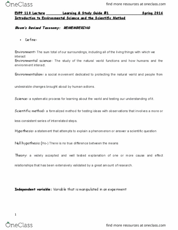 EVPP 108 Lecture Notes - Lecture 1: Mathis Wackernagel, Ecological Footprint, Null Hypothesis thumbnail