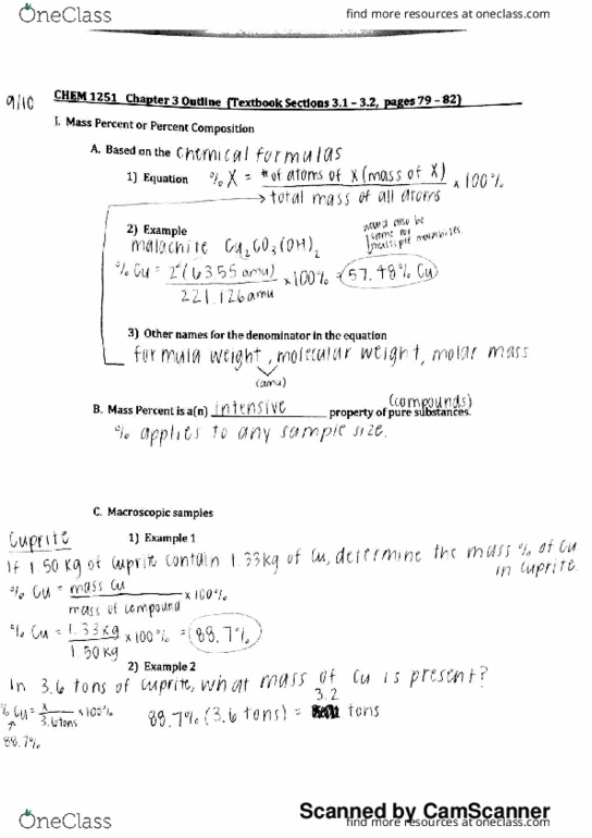 CHEM 1251 Lecture 3: CHEM 1251 Chapter 3 Notes thumbnail