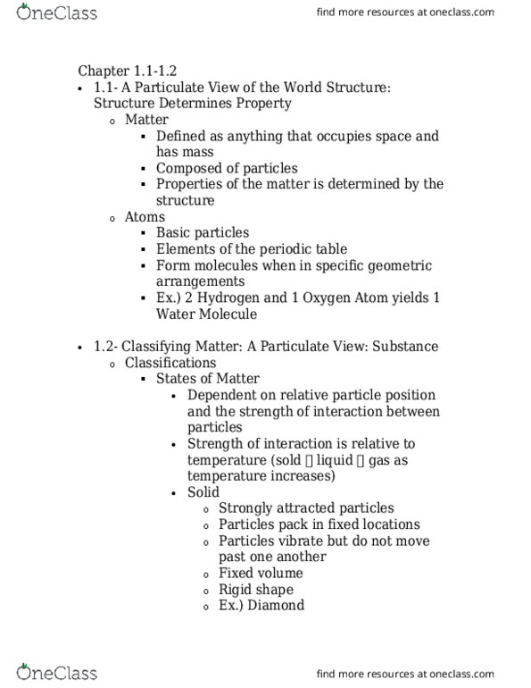 CHEM 135 Chapter 1.1-1.2: CHEM 135 Chapter 1.1-1.2 thumbnail