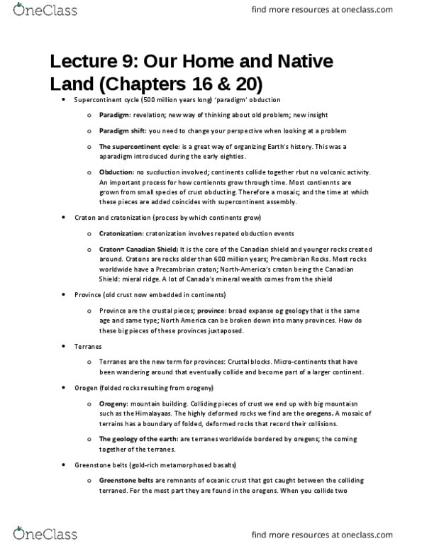 EESA06H3 Lecture Notes - Lecture 9: Shear Zone, Himalayas, Gunflint Chert thumbnail