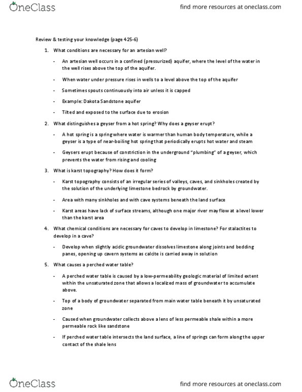 EESA06H3 Chapter Notes - Chapter 15: Igneous Rock, Hydraulic Head, Schist thumbnail