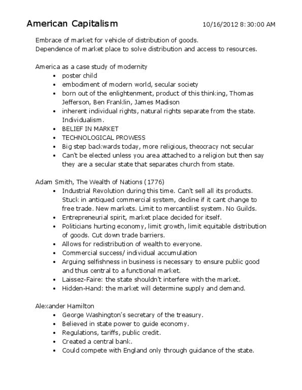 History 1803E Lecture Notes - Theocracy, Mercantilism, Individualism thumbnail