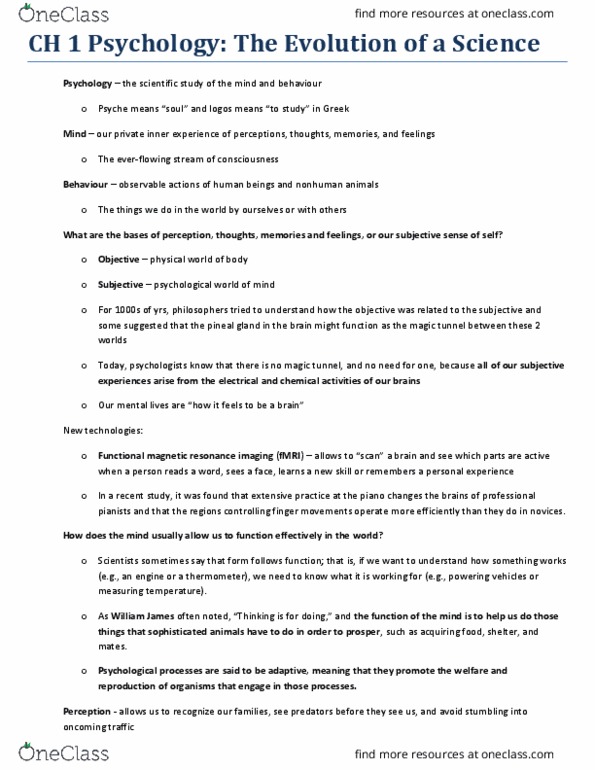 PSYA01H3 Chapter Notes - Chapter 1: Paul Broca, Functional Magnetic Resonance Imaging, Tabula Rasa thumbnail