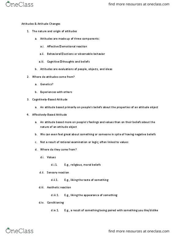 PSYC 6 Lecture Notes - Lecture 7: Elaboration Likelihood Model, Implicit-Association Test, Out-Of-Body Experience thumbnail