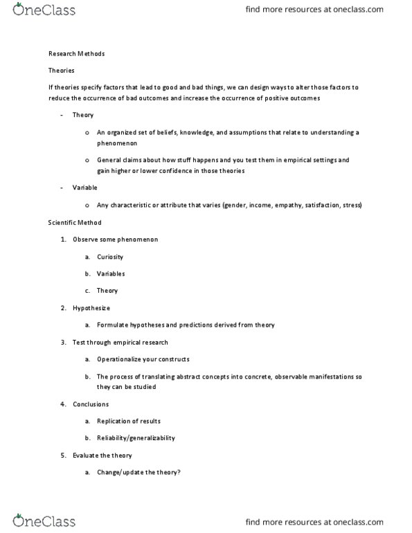 PSYC 6 Lecture Notes - Lecture 2: Social Desirability Bias, Naturalistic Observation, Nonverbal Communication thumbnail