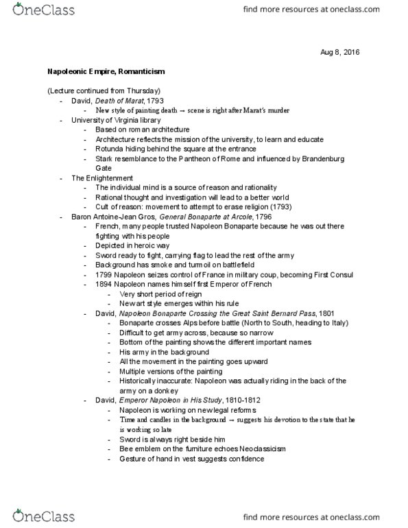 ARTHI 6C Lecture Notes - Lecture 5: Great St Bernard Pass, Ancient Roman Architecture, Age Of Enlightenment thumbnail