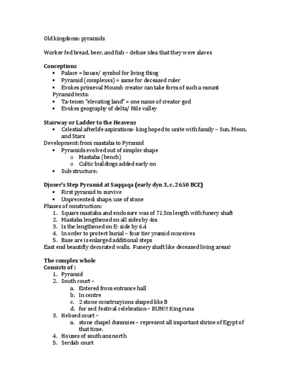 NMC101H1 Lecture Notes - Queen Consort, Mastaba, Dahshur thumbnail