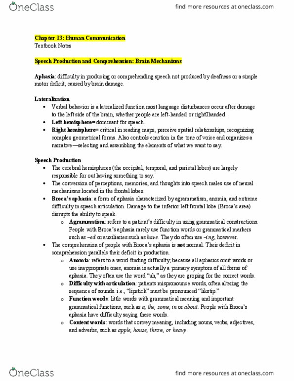 PSYC 362 Chapter 13: Textbook Notes - Chapter 13 thumbnail
